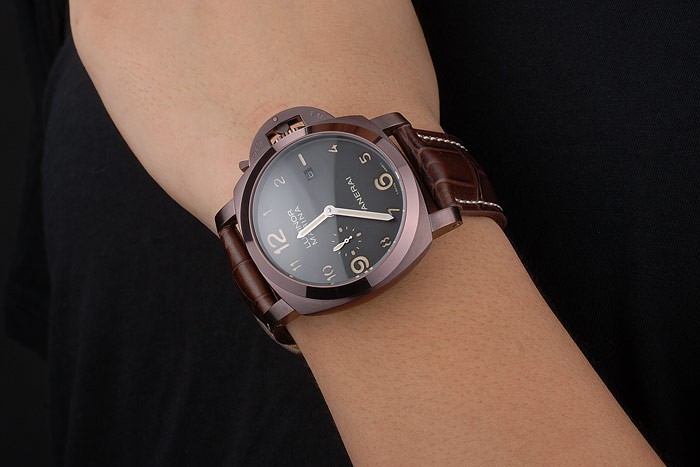 Panerai  Luminor Brown Leather Strap Black Dial 80161 - Image 3