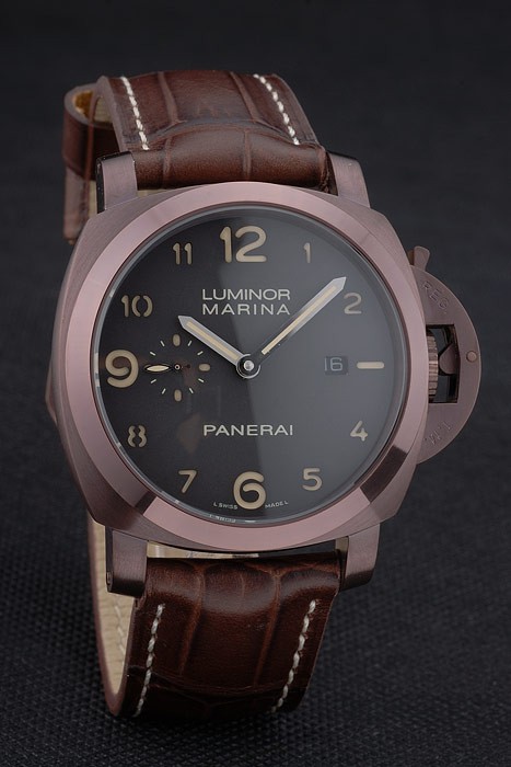 Panerai  Luminor Brown Leather Strap Black Dial 80161 - Image 4