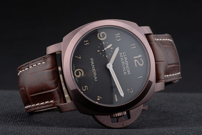 Panerai  Luminor Brown Leather Strap Black Dial 80161 - Image 5