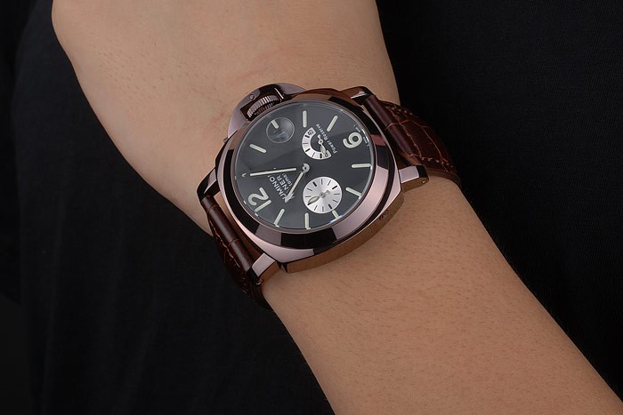 Panerai  Luminor Brown Leather Strap Black Dial 80163 - Image 3