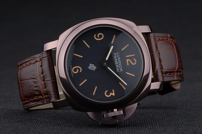 Panerai  Luminor Brown Leather Strap Black Dial 80164 - Image 4