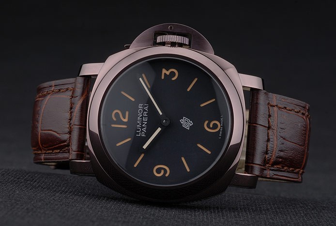 Panerai  Luminor Brown Leather Strap Black Dial 80164 - Image 5