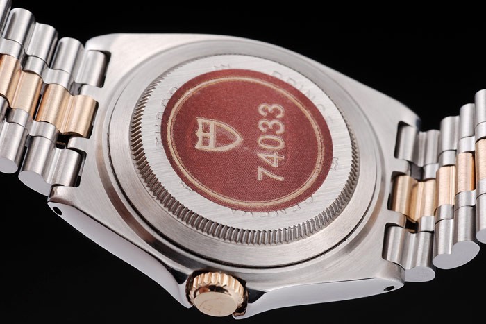 Tudor Swiss Classic Prince Date Stainless Steel Case Rose Gold Bezel Gold Dial - Image 6