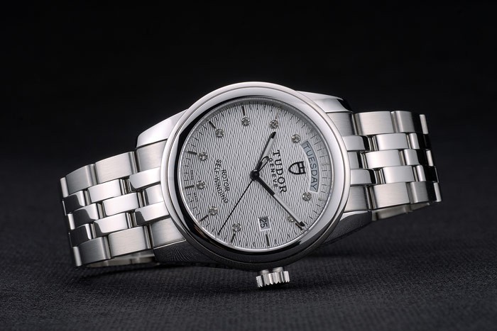 Swiss Tudor Classic Stainless Steel Bracelet Silver Patterned Silver Dial 80298 - Image 3