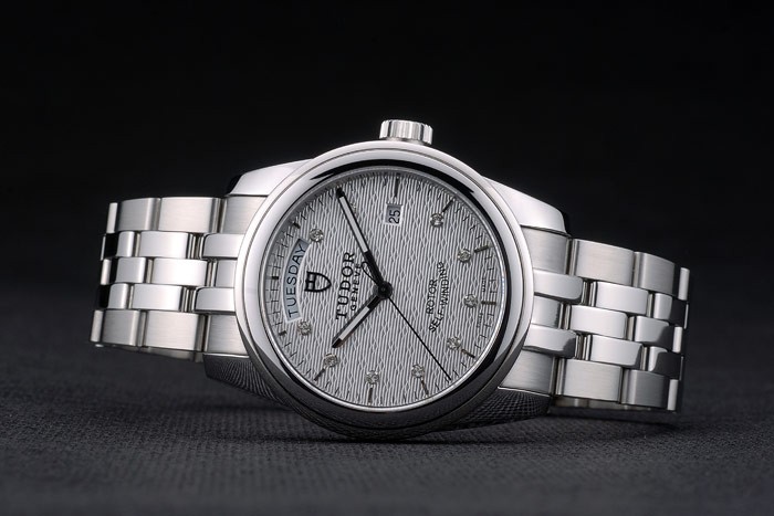 Swiss Tudor Classic Stainless Steel Bracelet Silver Patterned Silver Dial 80298 - Image 4