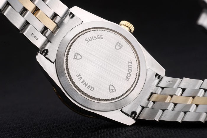 Swiss Tudor Classic Rose Gold Ribber Bezel Crystal Encrusted Silver Dial 80303 - Image 7