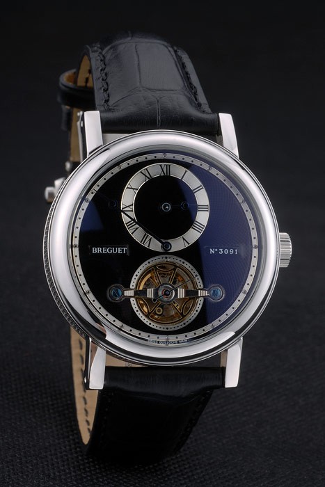 Breguet Classique Complications Stainless Steel Case Black Leather Strap 80158 - Image 4