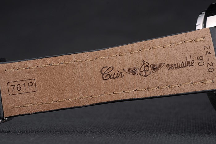 Swiss Breitling Bentley Black Croco Leather Bracelet Black Dial 80286 - Image 10