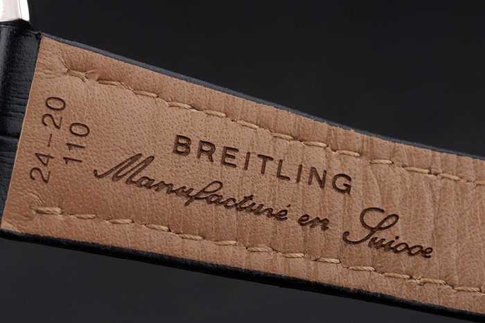 Swiss Breitling Bentley Black Croco Leather Bracelet Black Dial 80286 - Image 11