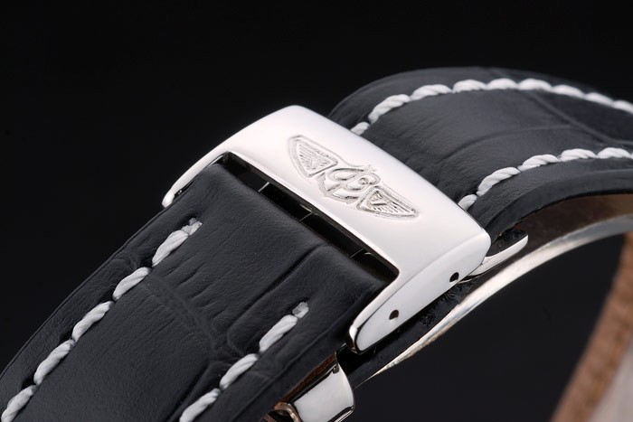 Swiss Breitling Bentley Black Croco Leather Bracelet Black Dial 80286 - Image 7