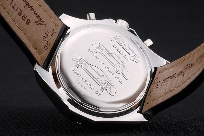 Swiss Breitling Bentley Black Croco Leather Bracelet Black Dial 80286 - Image 9