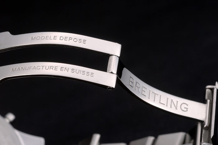 Breitling Certifie Polished Silver Stainless Steel Strap Black Dial Chronograph 80173 - Image 6