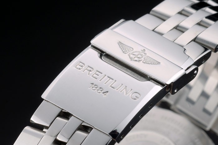 Breitling Certifie Polished Silver Stainless Steel Strap Beige Dial Chronograph 80174 - Image 5