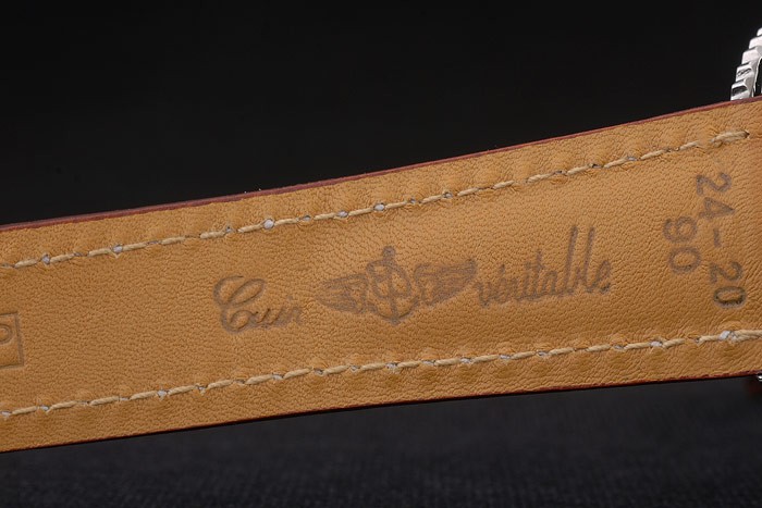 Breitling Certifie Brown Leather Strap Beige Dial Chronograph 80175 - Image 10