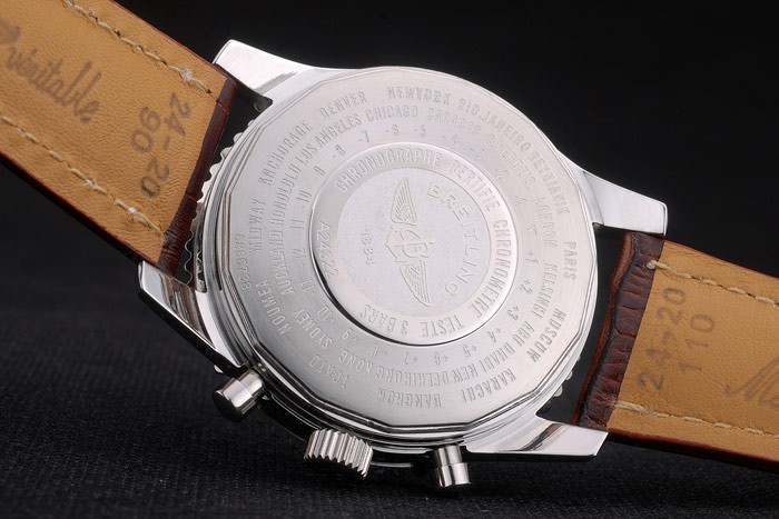 Breitling Certifie Brown Leather Strap Beige Dial Chronograph 80175 - Image 11