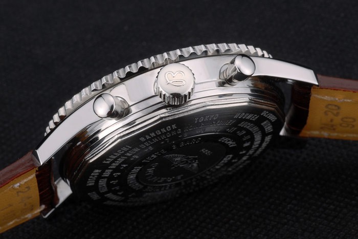 Breitling Certifie Brown Leather Strap Beige Dial Chronograph 80175 - Image 2