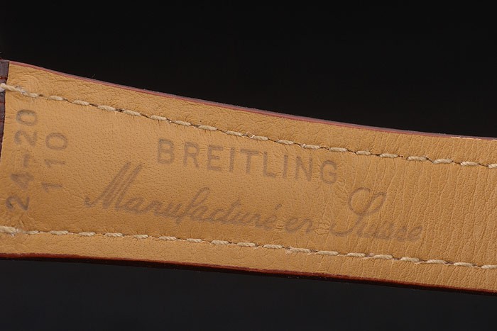 Breitling Certifie Brown Leather Strap Beige Dial Chronograph 80175 - Image 9
