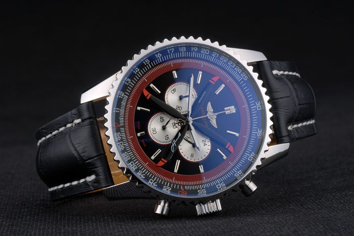 Breitling Certifie Black Leather Strap Black Dial Chronograph 80176 - Image 3