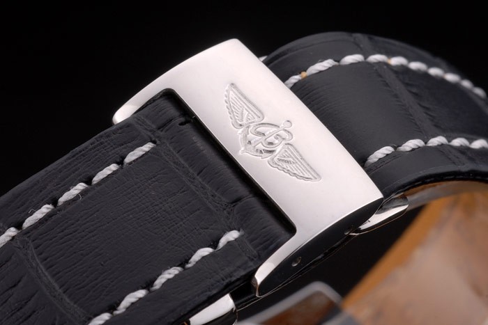 Breitling Certifie Black Leather Strap Black Dial Chronograph 80176 - Image 5