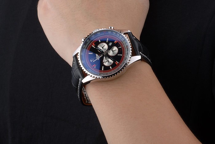 Breitling Certifie Black Leather Strap Black Dial Chronograph 80176 - Image 9