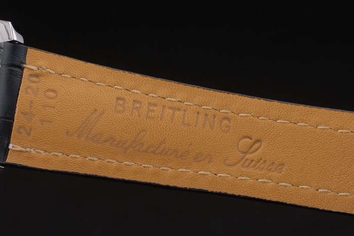 Breitling Certifie Black Leather Strap Beige Dial Chronograph 80177 - Image 7