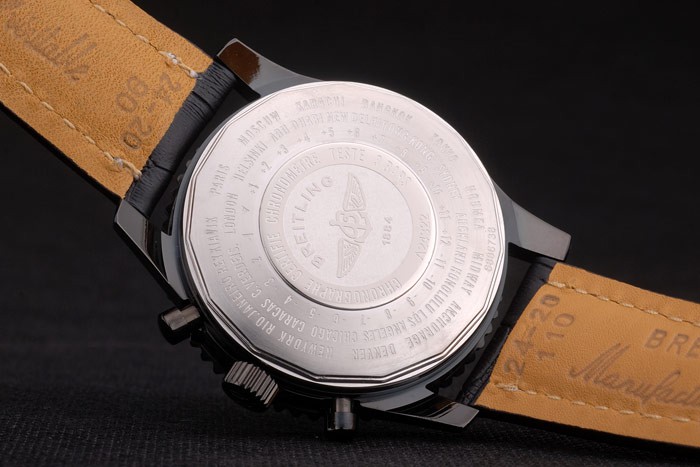 Breitling Certifie Black Leather Strap Black Dial Chronograph 80179 - Image 11