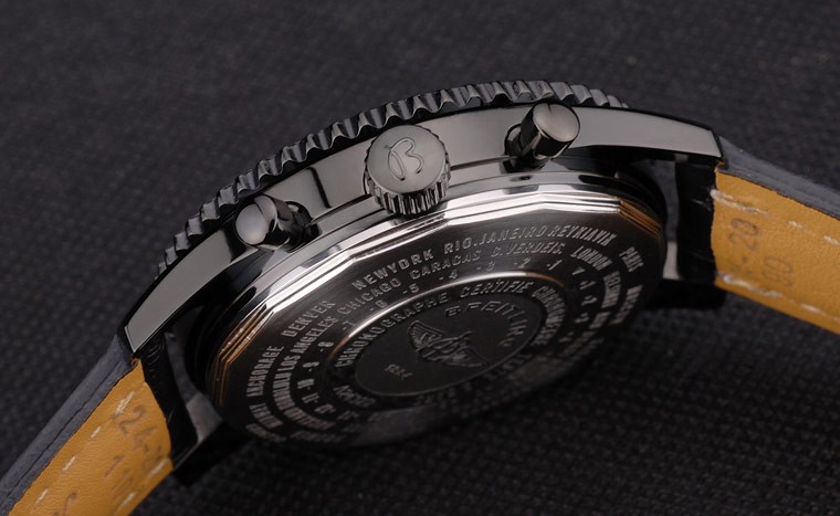 Breitling Certifie Black Leather Strap Black Dial Chronograph 80179 - Image 2