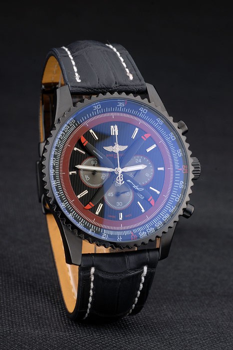 Breitling Certifie Black Leather Strap Black Dial Chronograph 80179 - Image 4