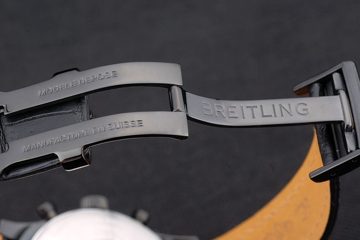 Breitling Certifie Black Leather Strap Black Dial Chronograph 80179 - Image 8