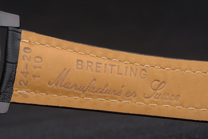 Breitling Certifie Black Leather Strap Black Dial Chronograph 80179 - Image 9