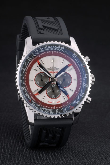 Breitling Certifie Black Rubber Strap Beige Dial Chronograph 80181 - Image 2