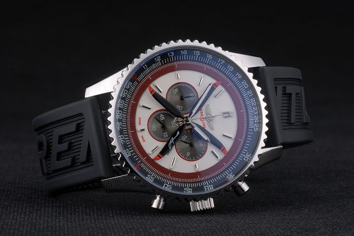 Breitling Certifie Black Rubber Strap Beige Dial Chronograph 80181 - Image 3