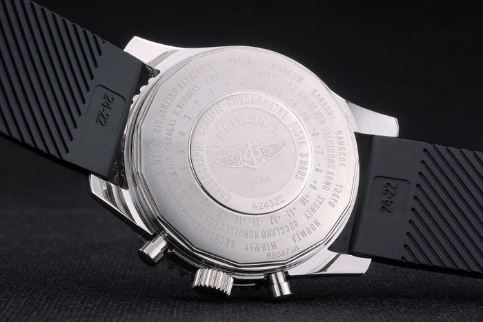 Breitling Certifie Black Rubber Strap Beige Dial Chronograph 80181 - Image 6