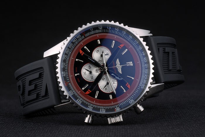Breitling Certifie Black Rubber Strap Black Dial Chronograph 80182 - Image 3