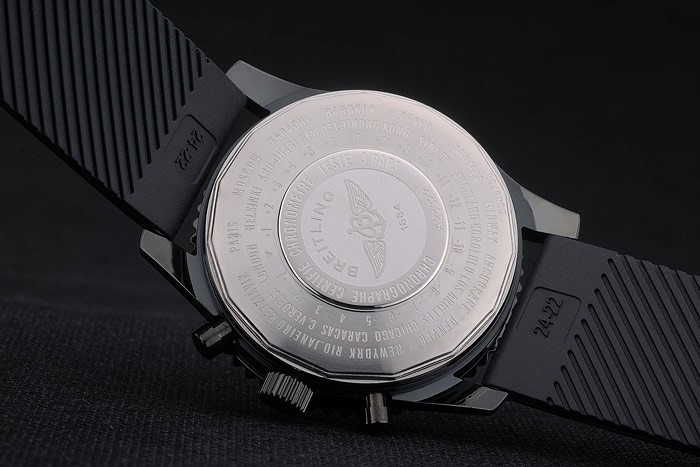 Breitling Certifie Black Rubber Strap Black Dial Chronograph 80180 - Image 6