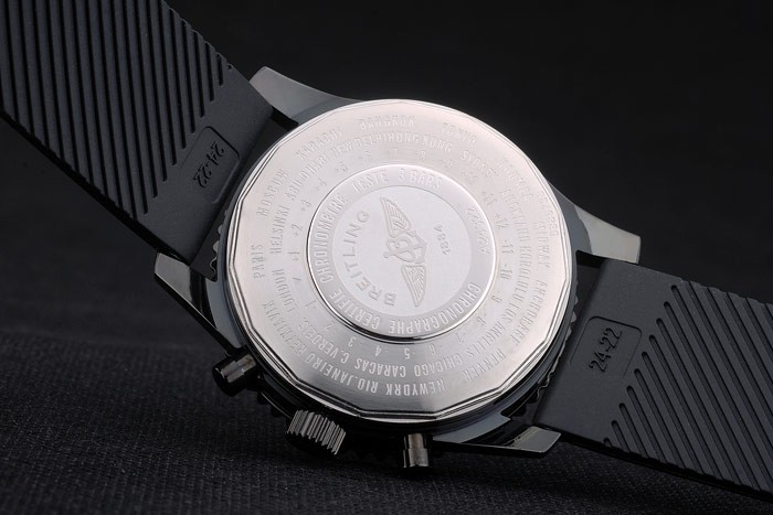 Breitling Certifie Black Rubber Strap Beige Dial Chronograph 80183 - Image 6