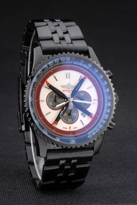 Breitling Certifie Black Stainless Steel Strap Beige Dial Chronograph 80171 - Image 2