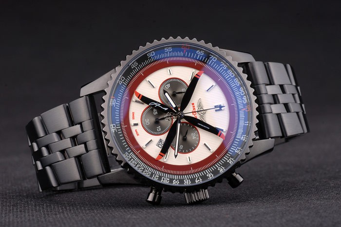 Breitling Certifie Black Stainless Steel Strap Beige Dial Chronograph 80171 - Image 3