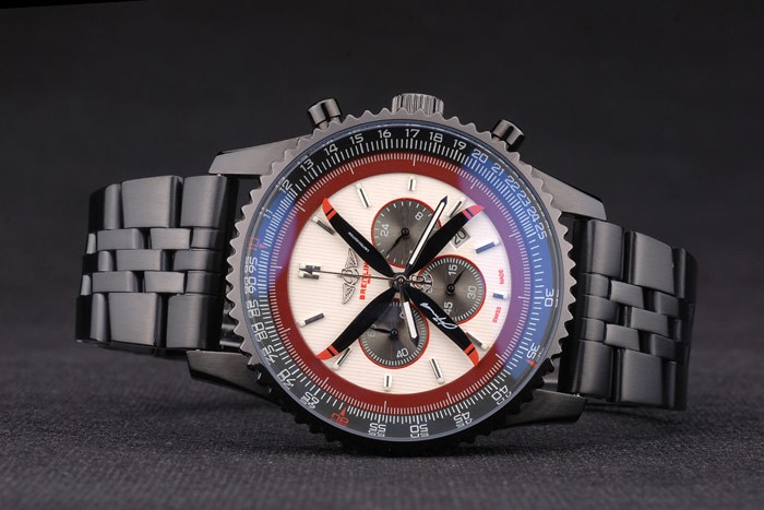 Breitling Certifie Black Stainless Steel Strap Beige Dial Chronograph 80171 - Image 4