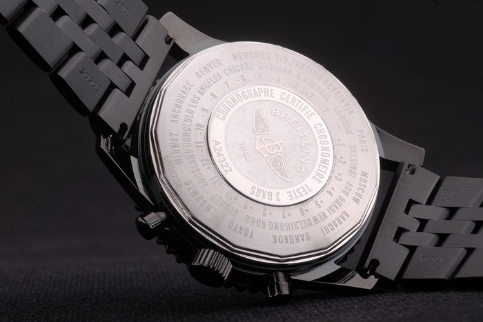 Breitling Certifie Black Stainless Steel Strap Beige Dial Chronograph 80171 - Image 7