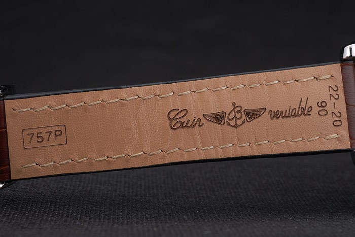 Swiss Breitling Certifie Stainless Steel Bezel Brown Croco Leather Bracelet White Dial 80285 - Image 8