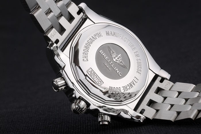 Swiss Breitling Certifie Stainless Steel Bezel Navy Dial 80287 - Image 7