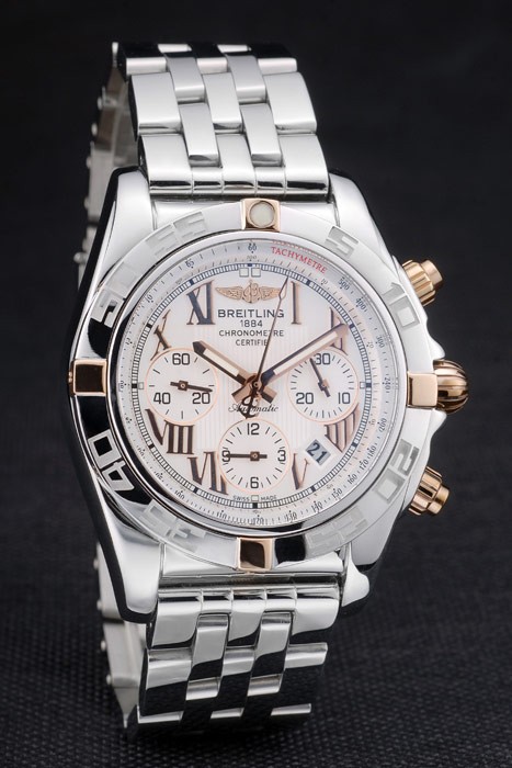 Swiss Breitling Certifie Stainless Steel Bezel White Dial 80289 - Image 2