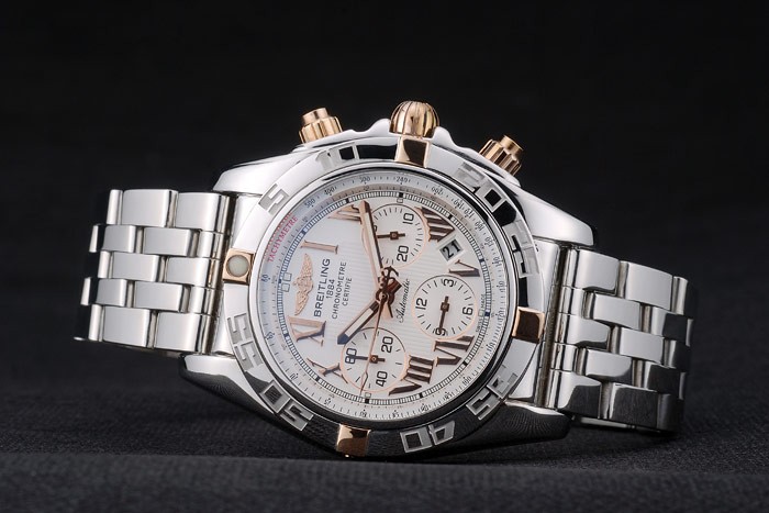 Swiss Breitling Certifie Stainless Steel Bezel White Dial 80289 - Image 4