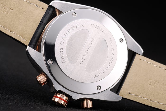 Tag Heuer Carrera Stainless Steel Case Black Dial Black Leather Strap - Image 10