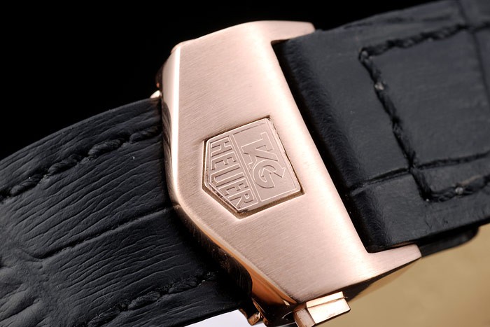 Tag Heuer Carrera Stainless Steel Case Black Dial Black Leather Strap - Image 6