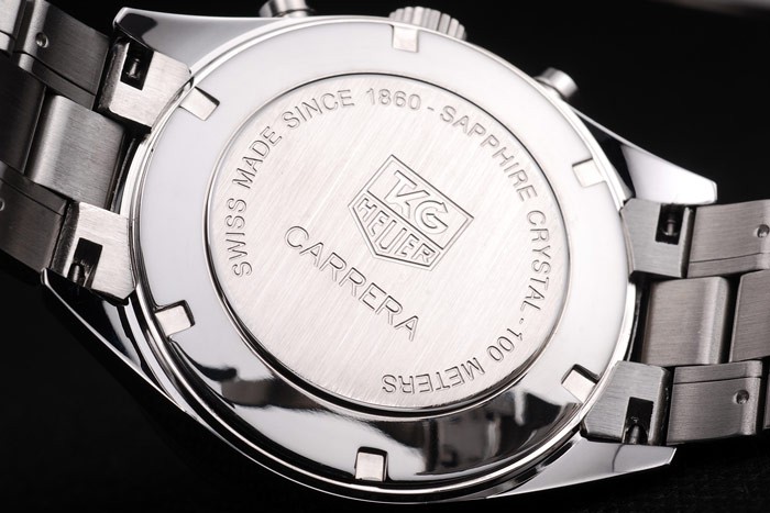 Tag Heuer Carrera Tachymeter Bezel Black Dial Stainless Steel Strap - Image 6