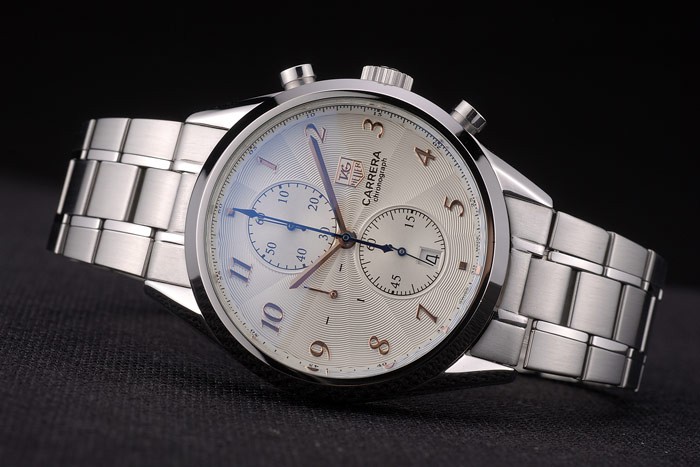 Tag Heuer Carrera Stainless Steel Strap White  Dial 7925 - Image 4