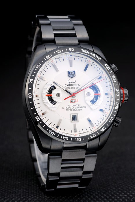 Tag Heuer Carrera Black Stainless Steel Case White Dial - Image 2