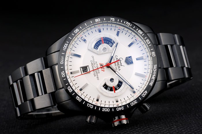 Tag Heuer Carrera Black Stainless Steel Case White Dial - Image 3
